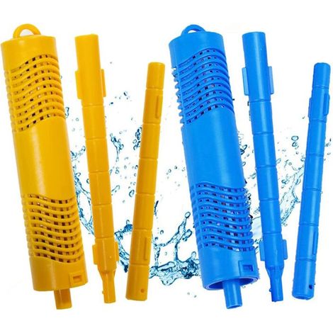 2er-Pack Mineralfilter-Stickkartuschen für Whirlpools, Pools und Fischteichfilter, 4 Monate Lebensdauer, blau und gelb