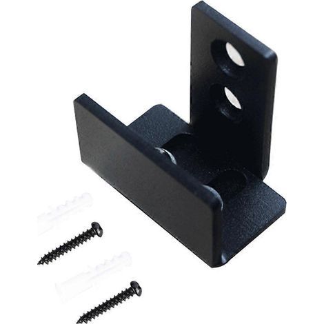 Bodenführung für Schiebetüren im Scheunentor-Stil, Wandmontage, verstellbar – 4,8 x 4,5 x 2,8 cm – Schwarz (1/3)
