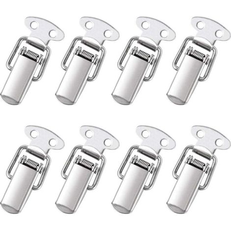 8 PCS Fermeture à Levier Loquet à Ressort avec Crochet Fermeture à Ressort en Acier Inoxydable pour Coffret, Boîte, Tiroir, Armoire, Trousse médical