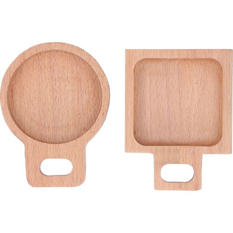 Plat à Sauce avec Poignée en Hêtre pour Cuisine et Extérieur, Rond ou Rectangulaire (1/5)