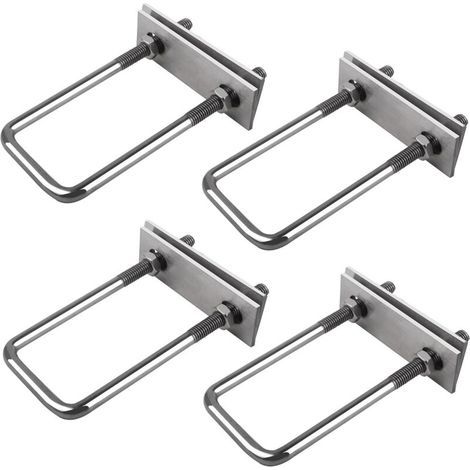 Boulons en U, Bride de Fixation, Fixation Coffre de Toit, Plancher Marine pour Remorque, U Boulons Pour Coffre de Toit, Boulons En U Boulons 4 Pcs M8 Boulons en U Carrés (1/4)