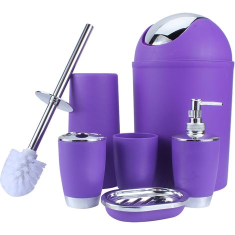 Seifenschale, Seifenspender, Seifenbecher, Zahnbürstenhalter, 6-teiliges Badezimmer-Accessoire-Set, WC-Organizer, neues Set (1/3)