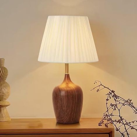 Lampe de Chevet,Lampe Chambre de Moderne,Abat-jour en Tissu de Lin, E27 Base en Métal, Avec interrupteur,Petite Lampe de Table pour Bureau Salon Café (1/5)