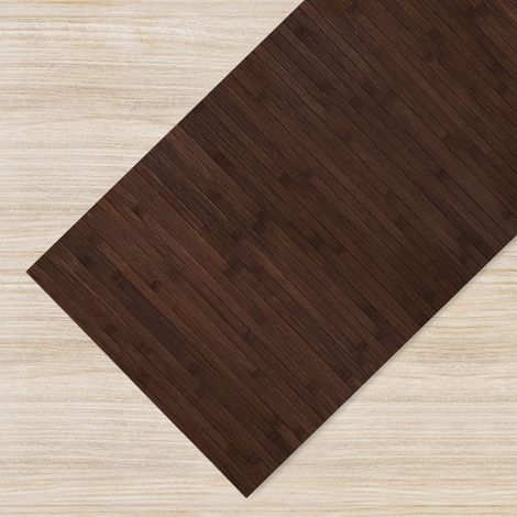 Tappeto Passatoia In Vero Bamboo Tappeto Cucina Ingresso In Legno Antiscivolo Aderente Lavabile E Antimacchia Tagliabile Marrone - 50x150 cm