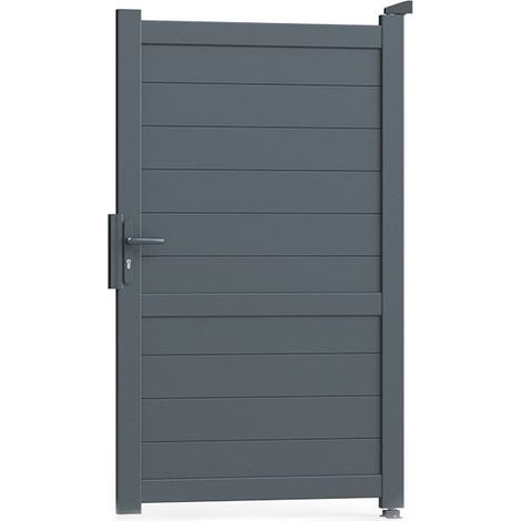 Portillon ALU Bordeaux passage 1m00 - Ht1m70 - Gris (1/5)