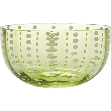 Zafferano Set 6 Ciotole Perle Bowl Verde Mela in Vetro Artigianale, Design Elegante e Raffinato per Tavole Moderne e Uniche - Collezione Perle 6X