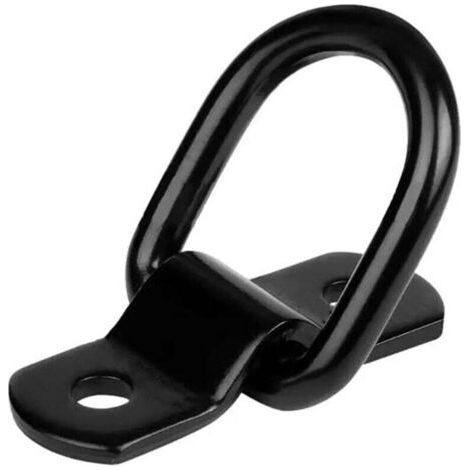 Lot de 6 anneaux d'arrimage en D pour remorque, camion, bateau, voiture, kayak (noir) (1/4)
