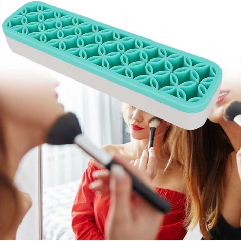 Boîte de Rangement Portable pour Pinceaux de Maquillage et Outils à Ongles Bleue (1/5)