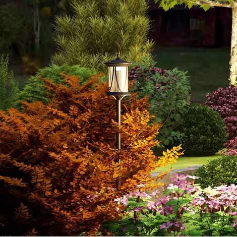 Lampadaire solaire extérieur LED IP44 avec capteur crépusculaire noir HAVRYA (1/5)