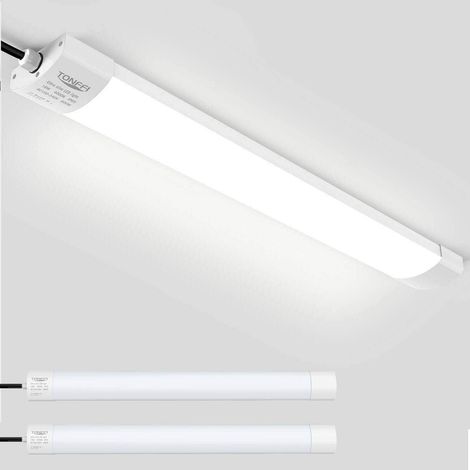 2 Stück LED Feuchtraumleuchte Deckenleuchte 60cm 18W für Garage Kelle Werkstatt Feuchtraum Warenhaus, TONFFI LED Wannenleuchte Feuchtraumlampe Röhre, Wasserdicht IP65 NeutralWeiß 4000K-4500K