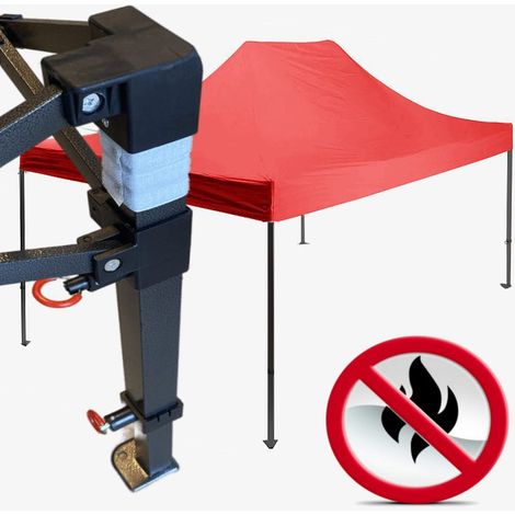 Gazebo 3x4,5m rosso certificato IGNIFUGO SENZA laterali pieghevole portatile estendibile richiudibile estensibile acciaio per fiere eventi stand chiosco tenda tendone mercato mercatino (1/5)