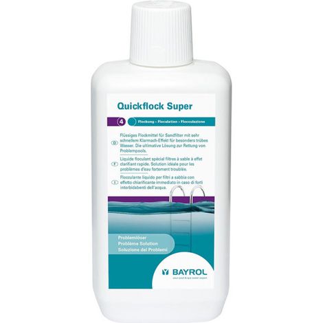Bayrol – Floculant liquide concentré 1L – Action rapide pour clarifier l'eau de piscine – Compatible avec filtres à sable – Efficace contre turbidité