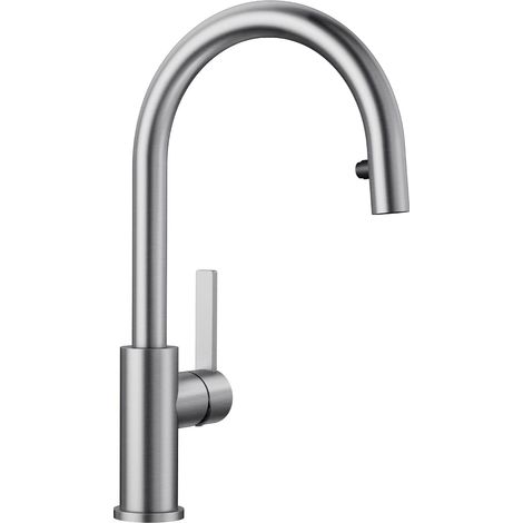Mitigeur, Robinet de Cuisine avec Douchette à Flexible Extractible, Acier Inoxydable Massif Brossé, Basse Pression (1/5)