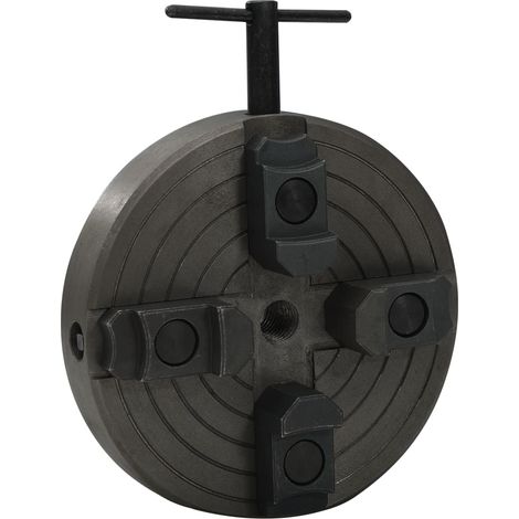 4 Jaw Wood Chuck with M18 Connection Steel Black 150x63 mm vidaXL