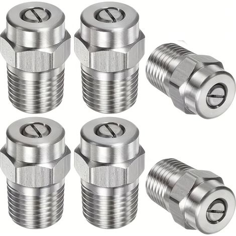 Buse de nettoyage de surface en acier inoxydable à 40 degrés, 6 pièces - Buse haute pression à orifice de 1,07 mm (1/5)