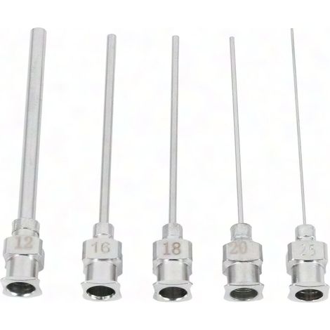 5pcs Aiguille Seringue Doseuse Gauge Blunt Inox 12/16/18/20/25/38g (1/5)