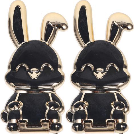 Set mit 2 faltbaren, hasenförmigen Handyhaltern, Tischhalterung für Handys – 9 x 3,8 cm – Schwarz (1/4)