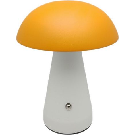 Lampe de table champignon en métal 3 Modes de Couleur 15x19.5cm Orange (1/5)