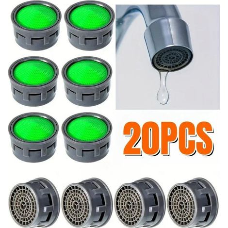 20 Stück Wasserhahn-Luftsprudler-Einsätze – Spritzschutzfilter für Küchenspülen – Wasserhahn-Auslassarmatur – Sprudelsieb-Filtereinsatz (1/2)