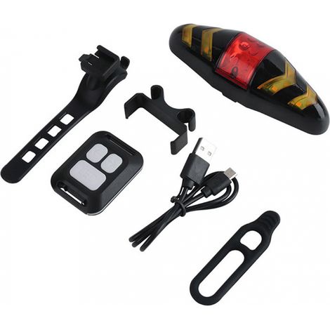 Clignotant de vélo rechargeable avec chargement USB et télécommande.-AquaForge (1/5)