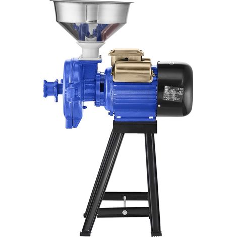 Moulin à grains électrique 3000W, broyeur commercial avec entonnoir, épaisseur réglable, pour maïs, blé, céréales et épices, usage intensif. (1/5)
