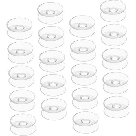 20pièces Ventouses Double Face Transparentes pour Verre Carrelage Miroirs sans Perçage avec Patins de Protection