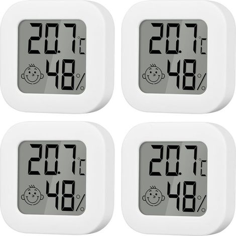 Sollbry Mini-Thermometer-Hygrometer-Set für den Innenbereich, 4-teilig, geeignet für Zuhause, Kinderzimmer und Büro, digitales Thermometer-Hygrometer zur Messung von Temperatur und Luftfeuchtigkeit. (1/5)