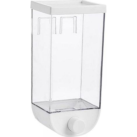 Distributeur mural de céréales pour aliments secs, pour céréales, noix, haricots, bonbons, riz, flocons d'avoine, récipient de rangement (blanc) (1/5)
