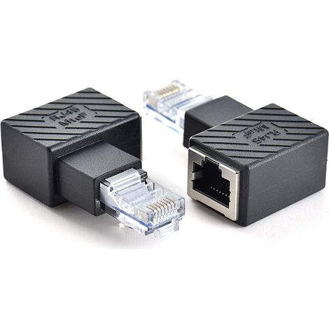 90-Grad-RJ45-Netzwerksteckeradapter, gerader Netzwerkstecker, links abgewinkelter Kristallkopf-Netzwerksteckeradapter (1/5)
