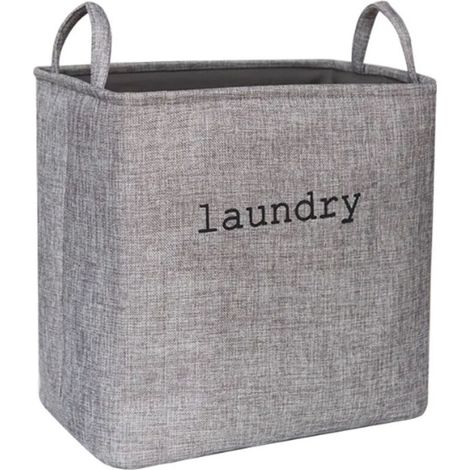 Cesta de ropa sucia plegable de tela - 35 L - Cesto para ropa sucia con asas - Para dormitorio, baño o lavadero - Gris (1/3)