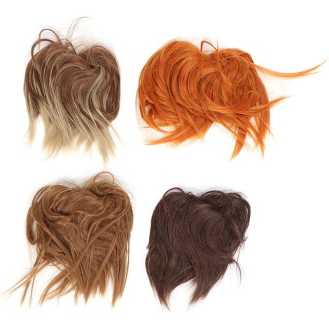 4 Pièces Chignon Dégradé Naturel, Queue de Cheval Fluffy, Accessoires Cheveux pour Femmes et Filles, Extensions de Coiffure Décontractée (1/5)