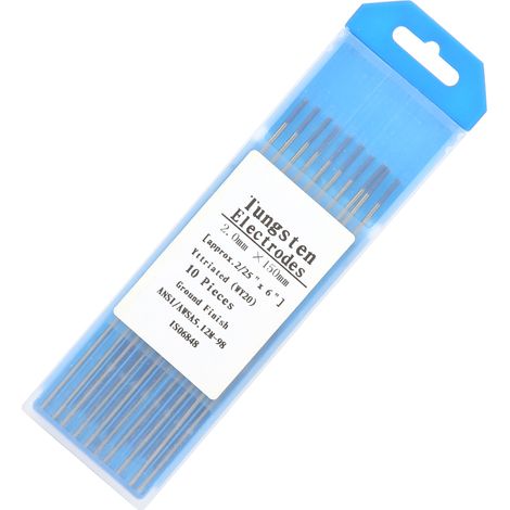 10 électrodes Yttrium-Tungstène WY20 pointe bleue 2,0x150mm pour soudure TIG poste à souder (1/5)