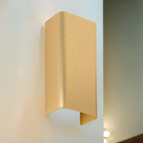 Wandlampe Aluminium Up Down 23 cm hoch in Gold GU10 2-flammig eckig Modern (1/5)