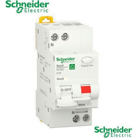 Disjoncteur Différentiel 1p+n 16A - 30 ma - Type AC - Courbe C - 4.5 kA-  Schneider