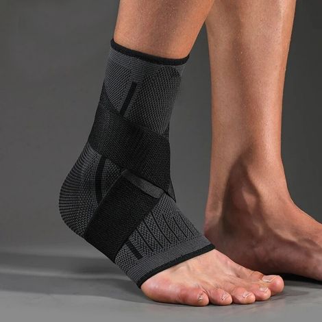 (Noir L) Attelle de sport réglable avec support de torsion du pied, adaptée au sport. (1/5)