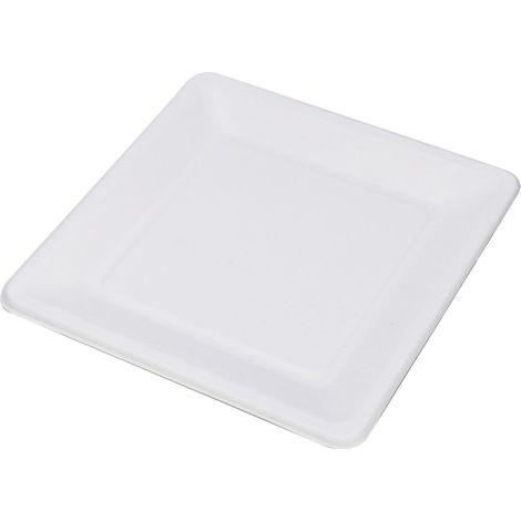 Lot de 20 assiettes carrées jetables en papier pour gâteaux et autres aliments, idéales pour les activités manuelles et le dessin d'enfants (20 cm). (1/5)
