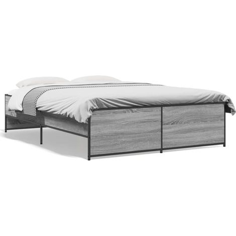 Maison Exclusive - Estructura cama madera ingeniería metal gris S