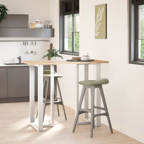 Pied de meuble,Pieds de table de bar en T, 2 pièces, blanc, 60 x 35 x (110-111) cm, acier CFW18419 (1/5)