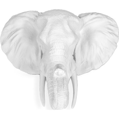 Elephant Bust Wall decor - Resin White