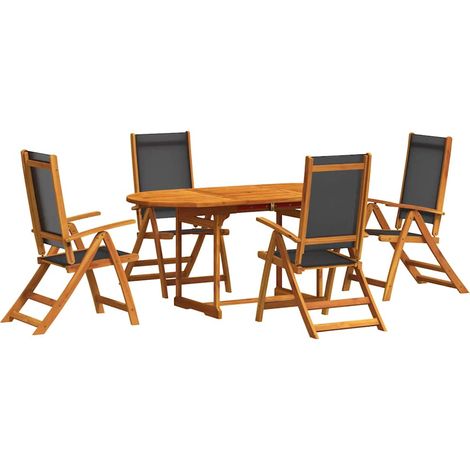 Maison Exclusive - 5-tlg. Garten-Essgruppe Massivholz Akazie und (1/5)