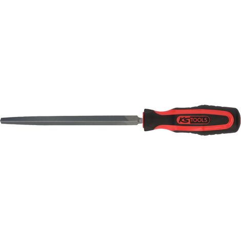 KS Tools - Lime triangulaire demi-douce emmanchée, L.200 mm - 157.0405