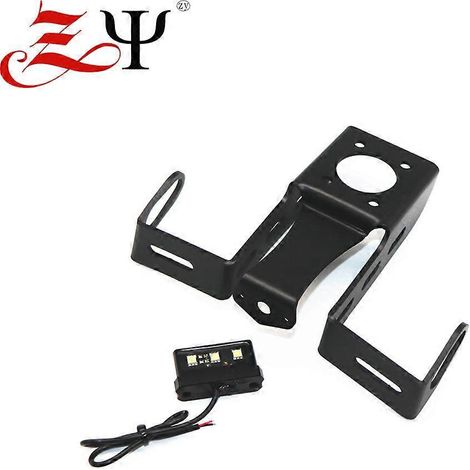 Compatible avec Yamaha YZF R6 06-16 (pièces détachées modifiées avec feu arrière court) - Support de plaque d'immatriculation noir (1/4)