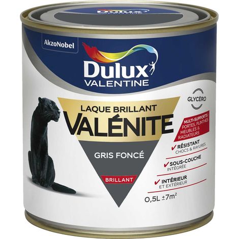 Peinture Laque Valénite Brillant Gris Foncé (RAL 7015) 0,5 L - Dulux Valentine
