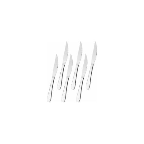 Lot de 6 couteaux à steak à pointe fine en acier inoxydable, tranchants et antirouille