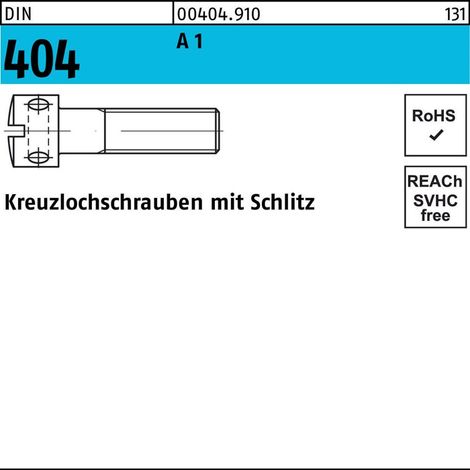 DIN 404 Zylinderkopf-Kreuzlochschraube M4x30 Edelstahl A1 blank Schlitz 100 Stk (1/2)