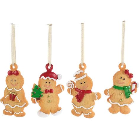 Set 12 decorazioni Natalizie da appendere a forma di omini pan di zenzero decorazioni per il Natale (1/2)