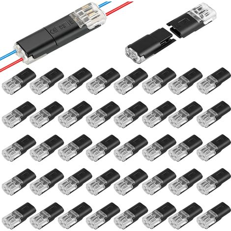 Connecteurs de Voiture 40 PCS Connecteur Electrique Etanche à 2 broches, 2 Fils Connecteur de câble étanches Rapide Electrique 12V, Automobile Plug In Sans Dénudage pour cable 18-22 AWG, LED, Auto (1/5)