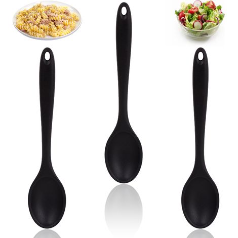 Lot de 3 Cuillères en silicone, antiadhésif, résistant à la chaleur, pour cuisine et pâtisserie (1/5)