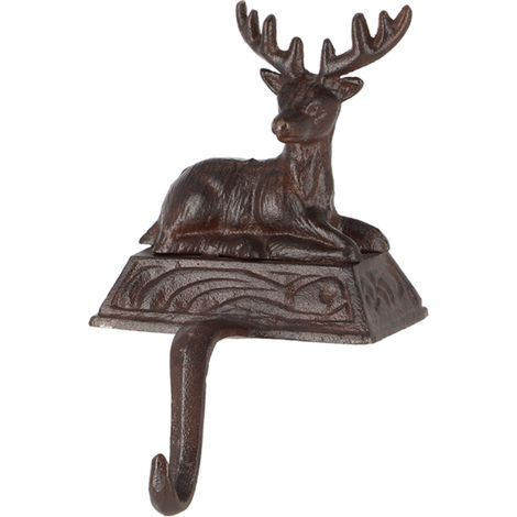 Crochet cerf en fonte - Marron - H 20,6 cm - Livraison gratuite (1/5)