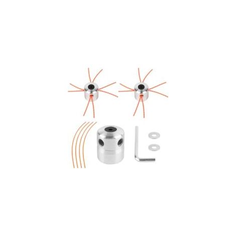 2X Tête de débroussailleuse universelle en aluminium tête de coupe-herbe fil nylon M8 M10 (1/4)